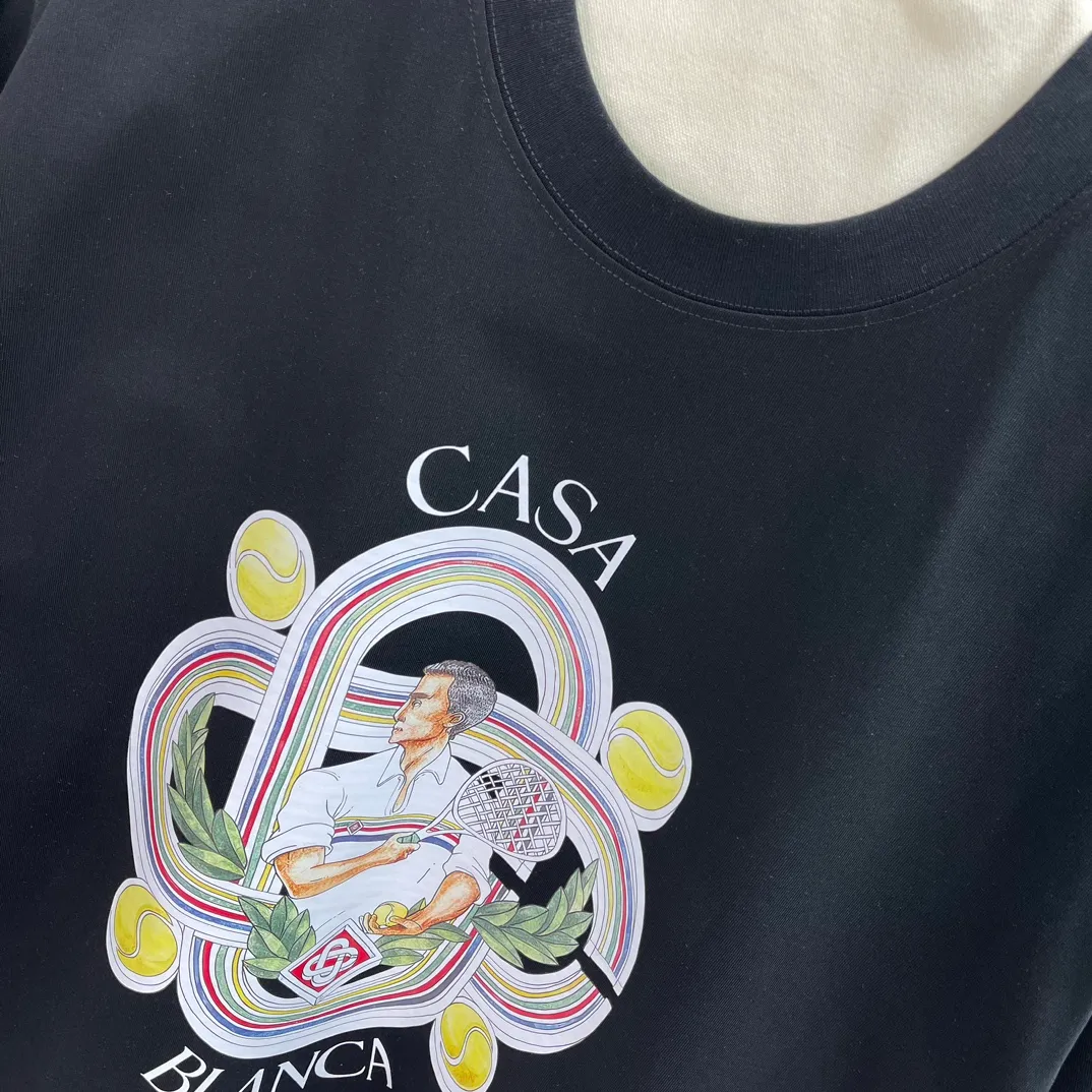 Casablanca Classic Series T ， ， 。 ， Classic ， In Stock ！ ：White Black Size：S M L XL XXL